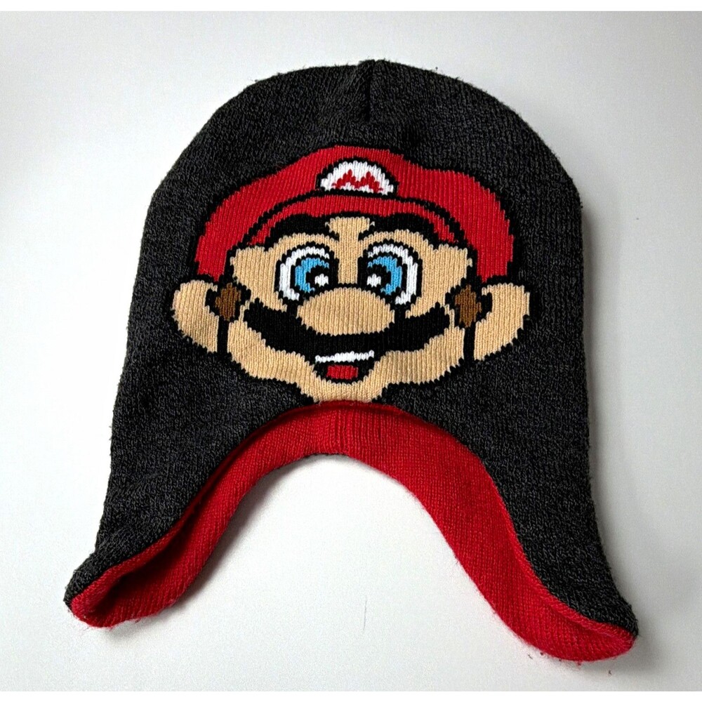 Super Mario Mario Face Knit Beanie Hat One Size MPN 62207 JR